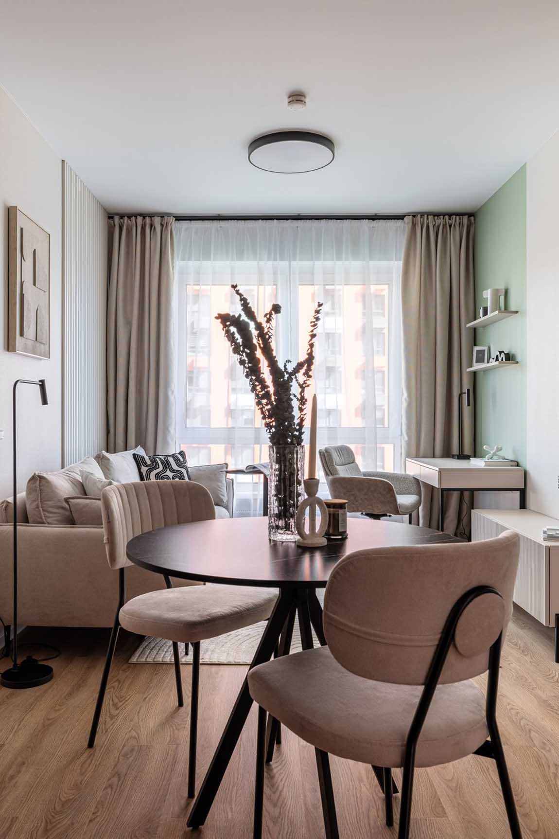 Pasztell harmónia és funkcionális térszervezés 32 m2-en Pasztell harmónia és funkcionális térszervezés 32 m2-en