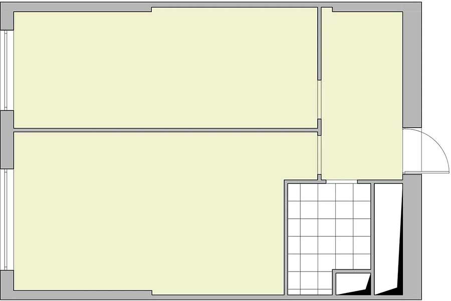 Rejtett gardróbhelyiség és nyitott, minimalista tér