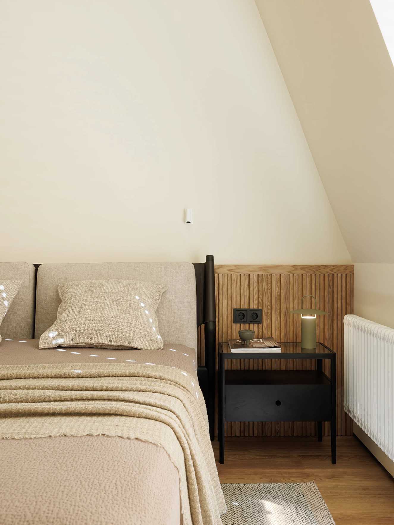 Természetesség és finom tapinthatóság tetőtéri lakásban Természetesség és finom tapinthatóság tetőtéri lakásban