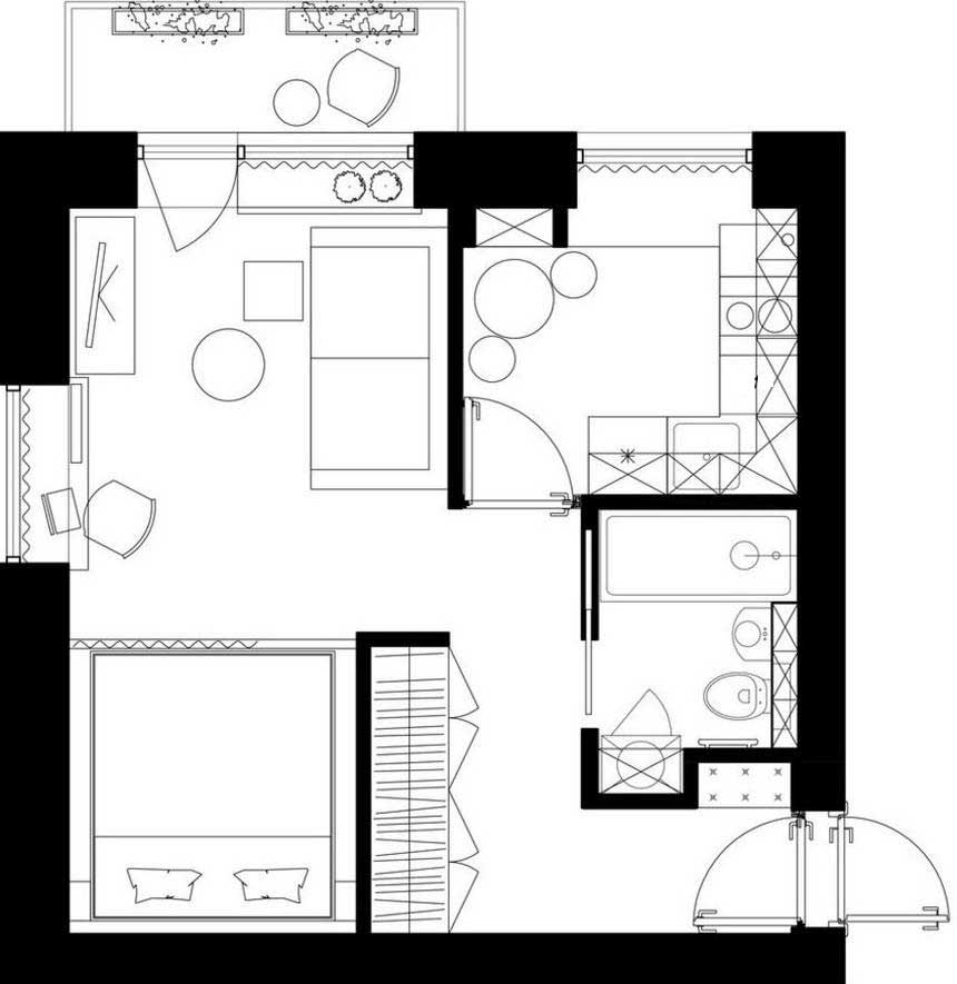 Tökéletes helykihasználás kis lakásban Tökéletes helykihasználás kis lakásban