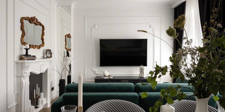 Az empire stílus eleganciáját idéző enteriőr 45 m2-en