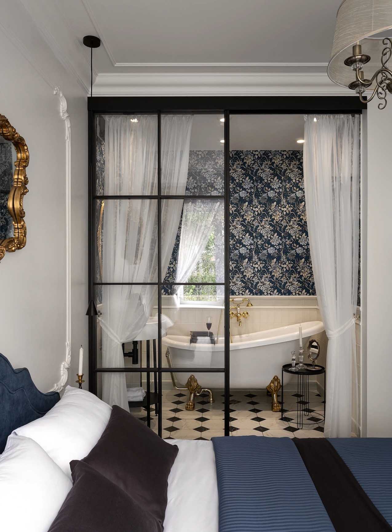 Az empire stílus eleganciáját idéző enteriőr 45 m2-en