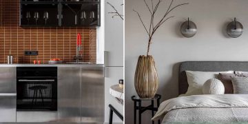 Fém konyha, kézműves Kintsugi csempe, lágy minimál 41 m2-en