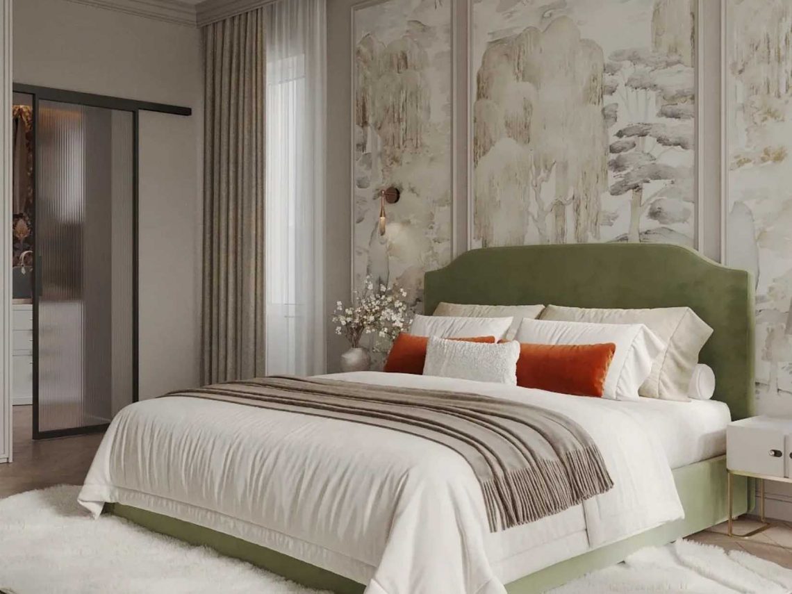 Hálószoba modern klasszikus stílusban