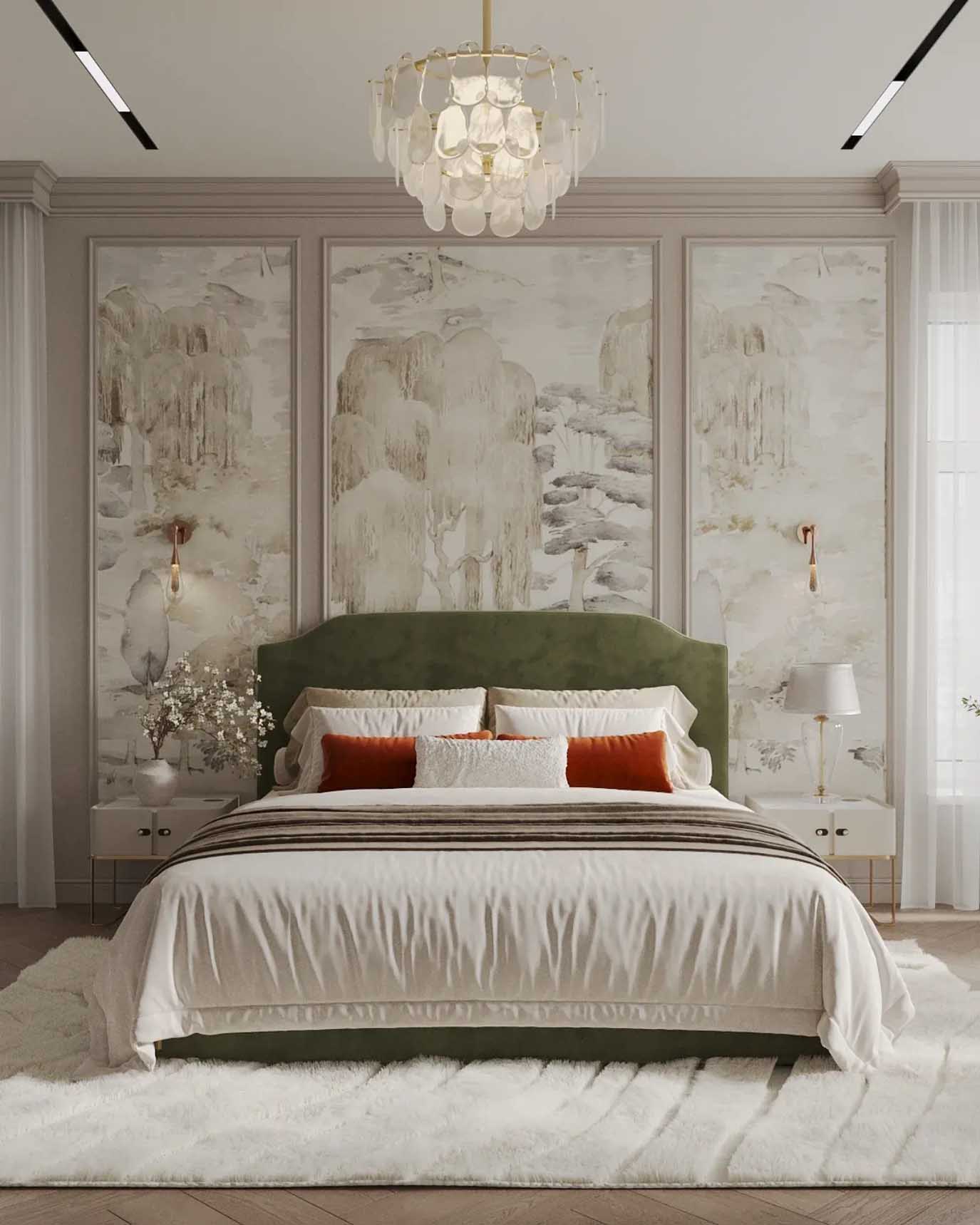 Hálószoba modern klasszikus stílusban