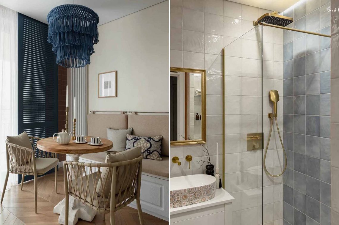 Helytakarékos ágy és mediterrán hangulat 39 m2-en