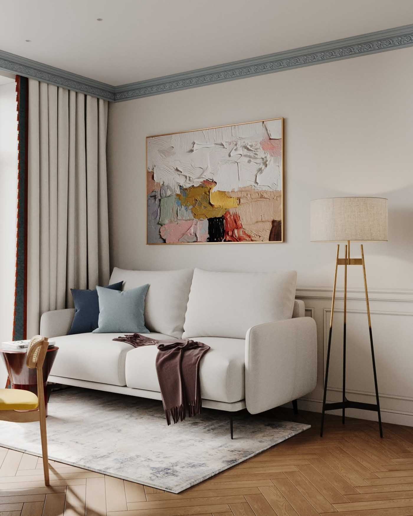 Ízléses élettér egy kis 37 m2-es lakásban profi ötletekkel