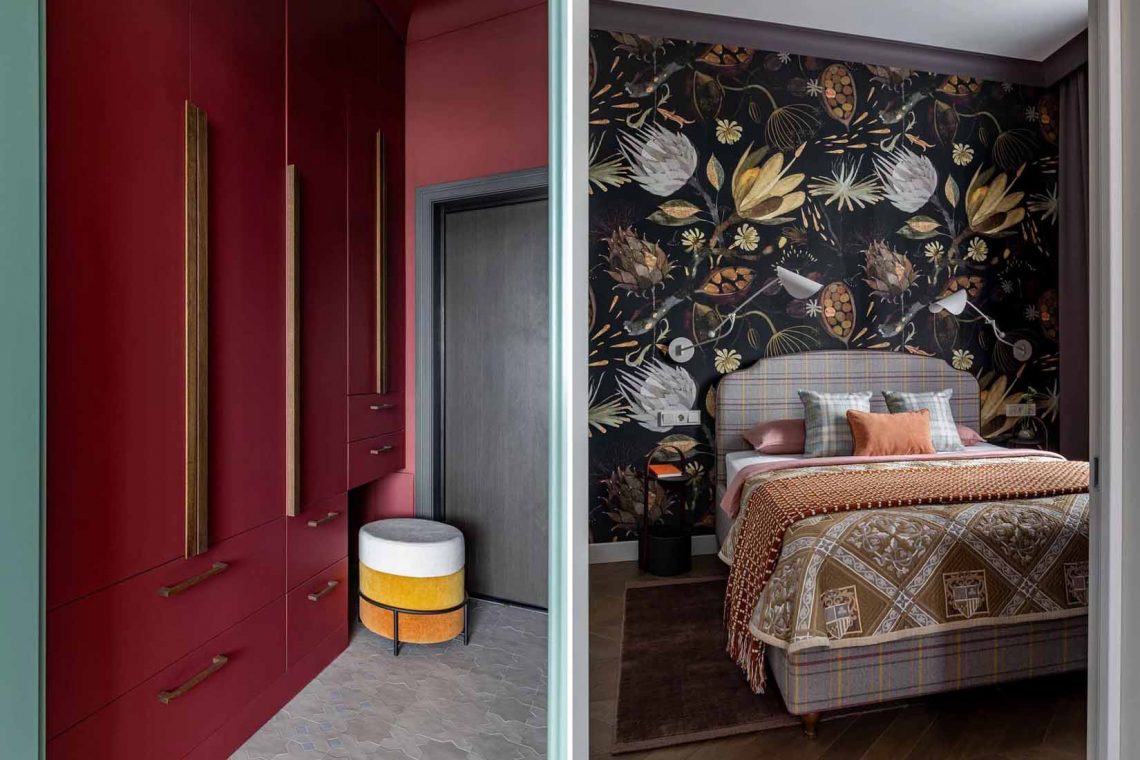 Bátor színhasználat, különleges tapéták 67 m2-es lakásban