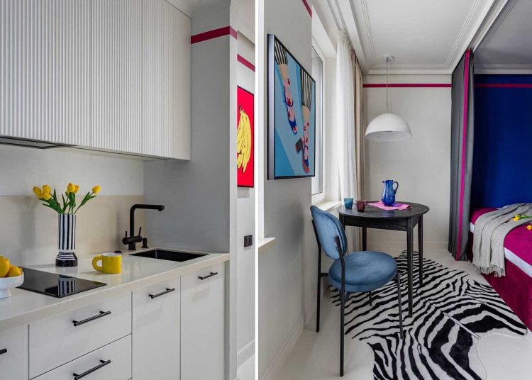 Mesteri térkihasználás és Pop-art elegancia 21 m2-en