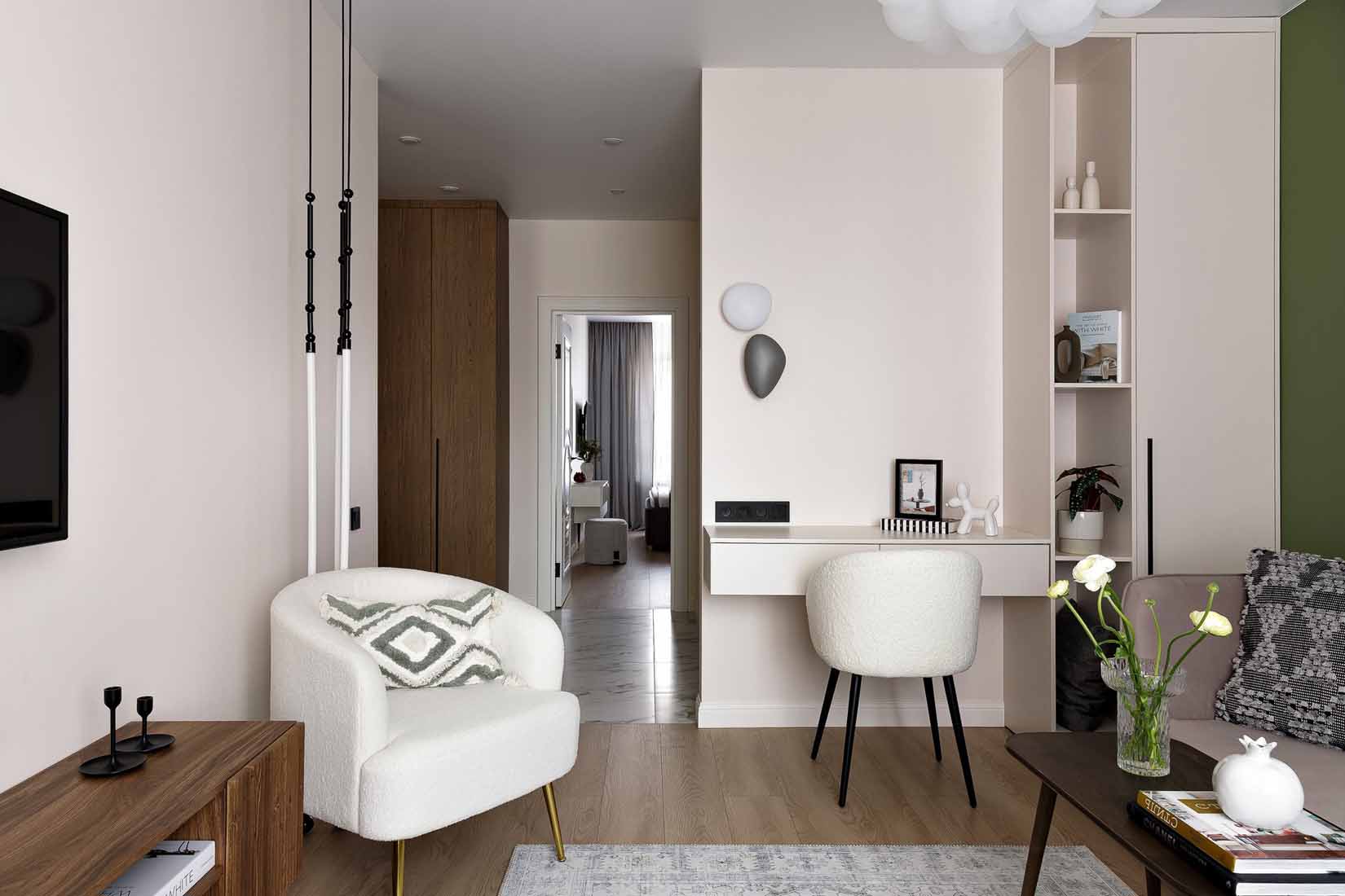 Természetes harmónia és modern világítás kétszobás lakásban Természetes harmónia és modern világítás kétszobás lakásban