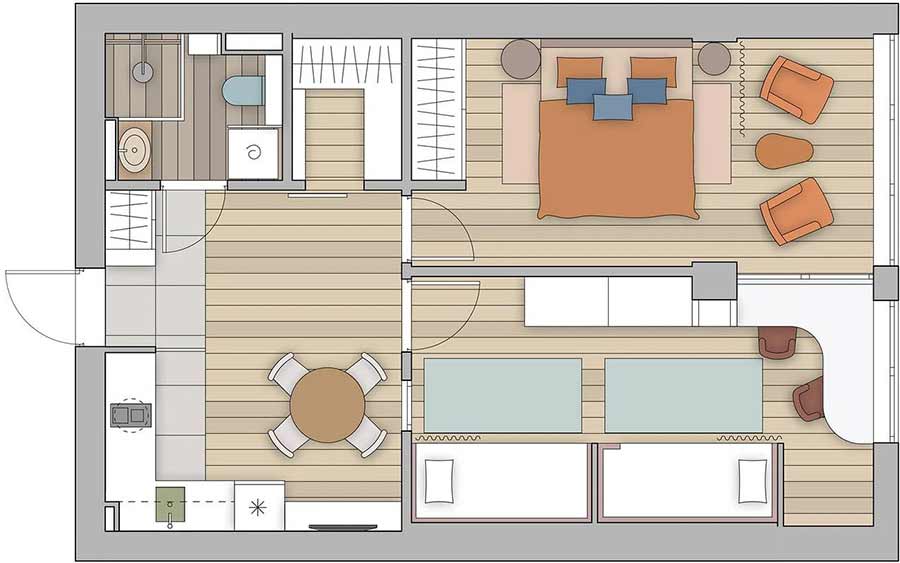 Trópusi ihletésű menedék: 49 m2-res lakás Trópusi ihletésű menedék: 49 m2-res lakás