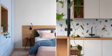 Pasztell színek, növények, terrazzo minta üde enteriőrben