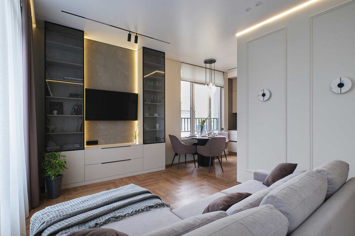 Univerzális, mégis karakteres enteriőr felújított lakásban