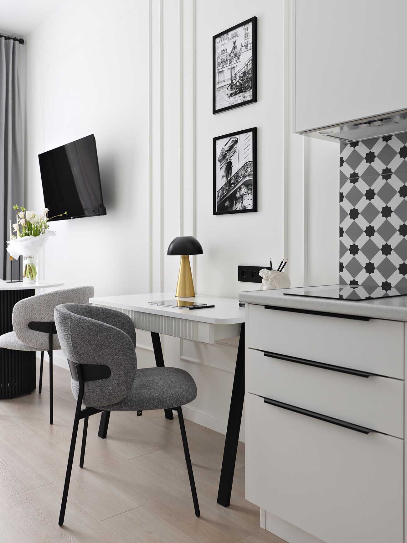 Elegáns és élhető, párizsi hangulatú otthon, 35 m2-es kislakás Elegáns és élhető, párizsi hangulatú otthon, 35 m2-es kislakás