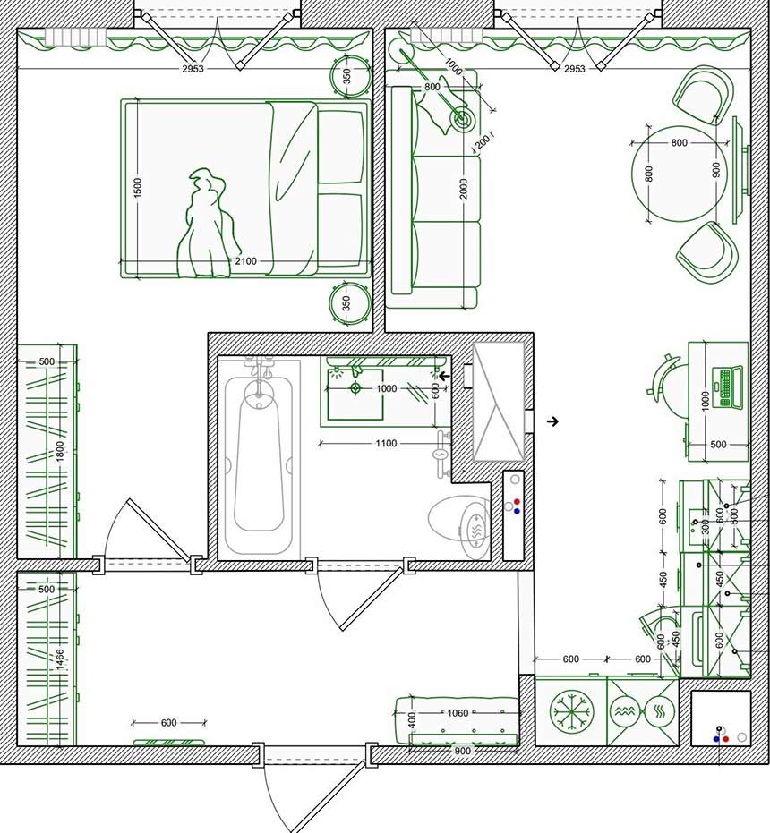 Elegáns és élhető, párizsi hangulatú otthon, 35 m2-es kislakás Elegáns és élhető, párizsi hangulatú otthon, 35 m2-es kislakás