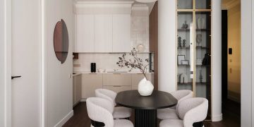 Fehér és bézs stílusosan: 62 m2-es otthon biokandallóval