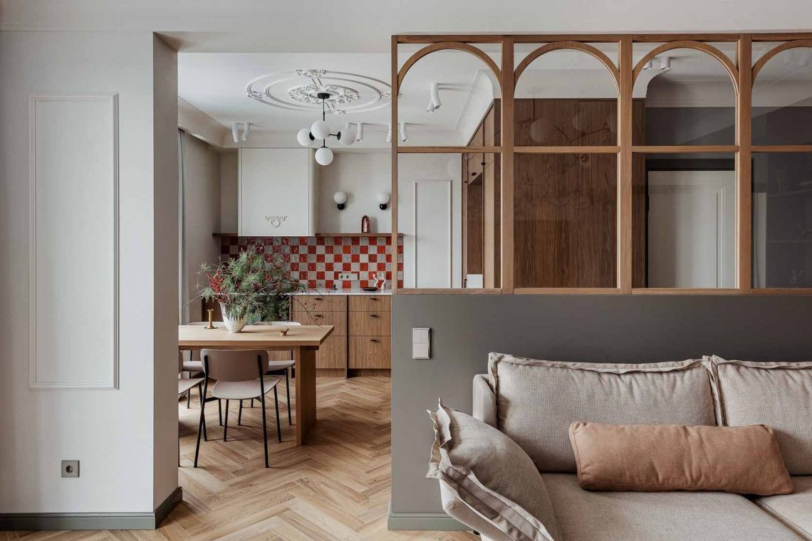 Nagyvárosi lakópark 82 m2-es lakása retró elemekkel