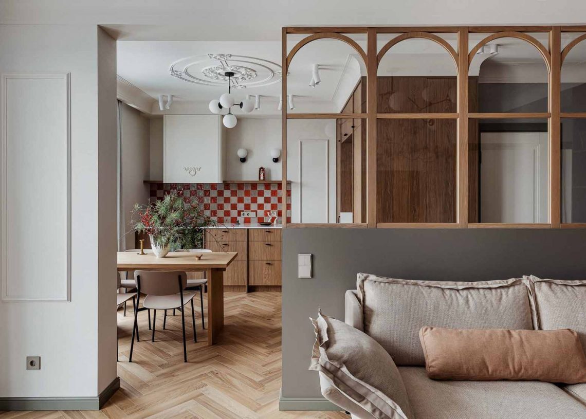 Nagyvárosi lakópark 82 m2-es lakása retró elemekkel