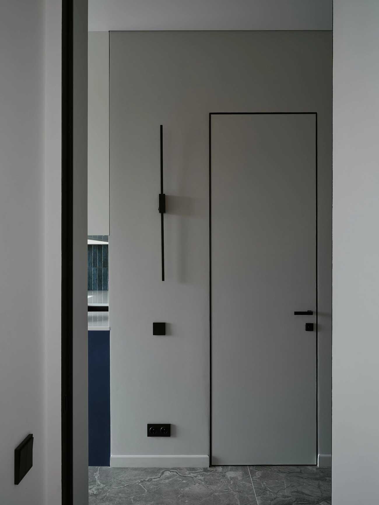 Kislakás zsályazöld kék és terrakotta színekkel Kislakás zsályazöld kék és terrakotta színekkel