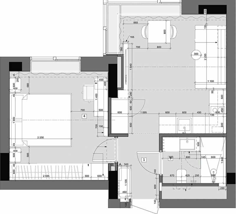 Kislakás zsályazöld kék és terrakotta színekkel Kislakás zsályazöld kék és terrakotta színekkel