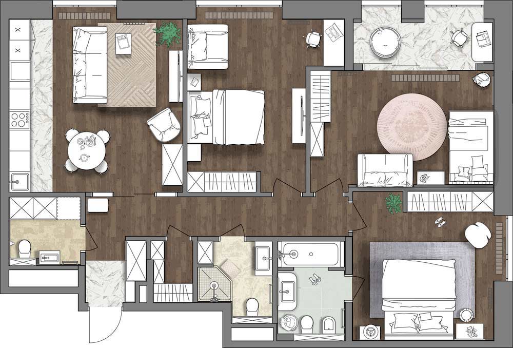 Fiú- és lányszoba, klasszikus részletek, karakteres színek Fiú- és lányszoba, klasszikus részletek, karakteres színek