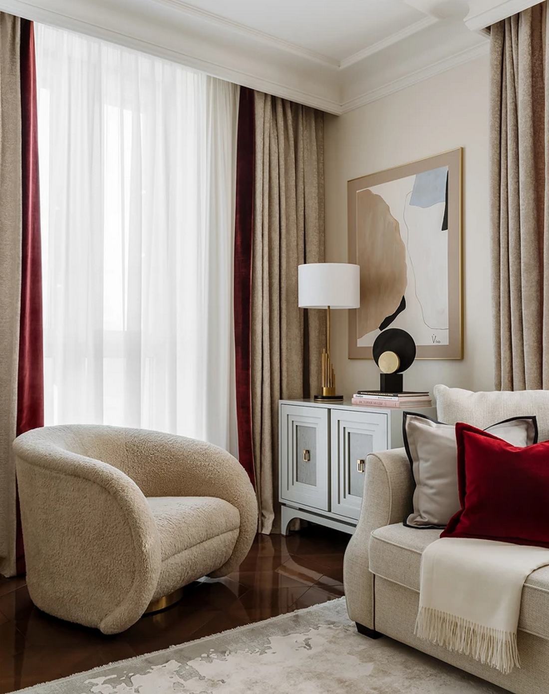 Modern klasszikus berendezés 56 m2-es lakásban 