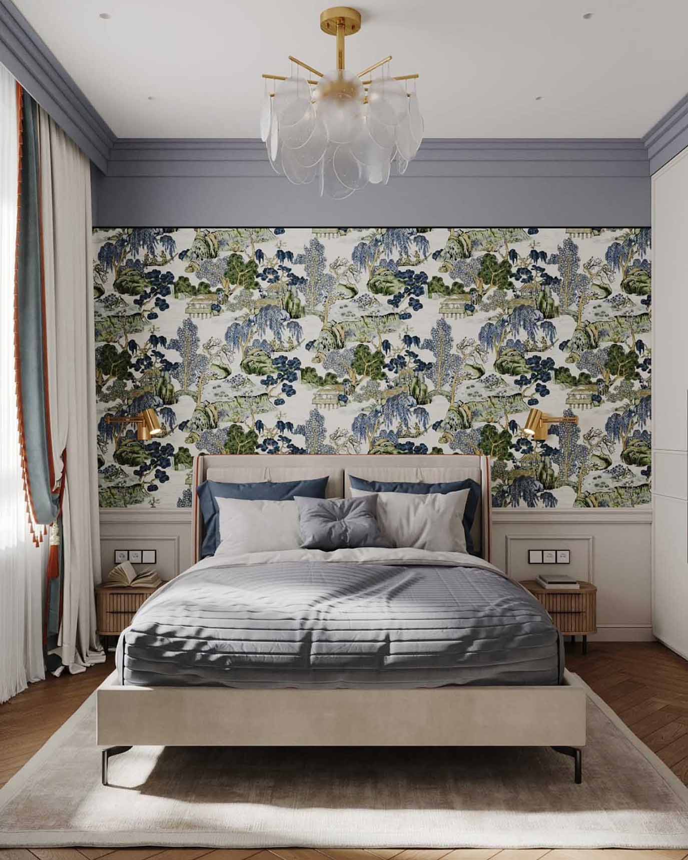 Stílusosan karakteres hálószoba díszlécekkel