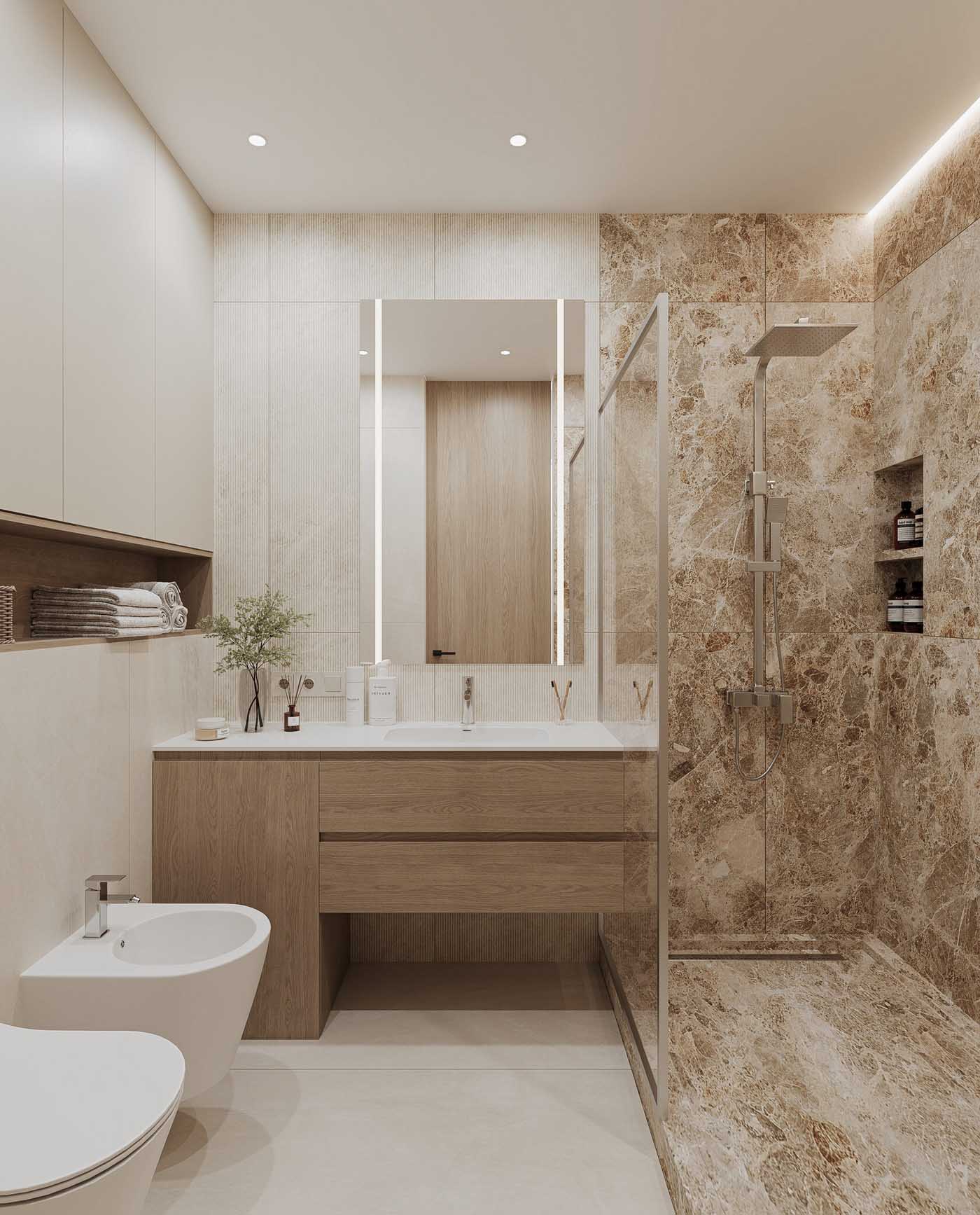 Szellős térszervezés és természetes színek 60 m2-en