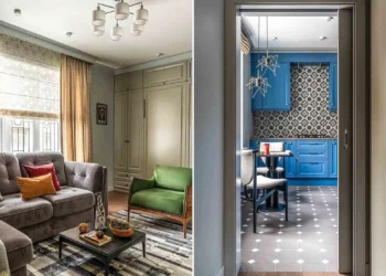 35 m2-es legénylakás helytakarékos szekrényággyal