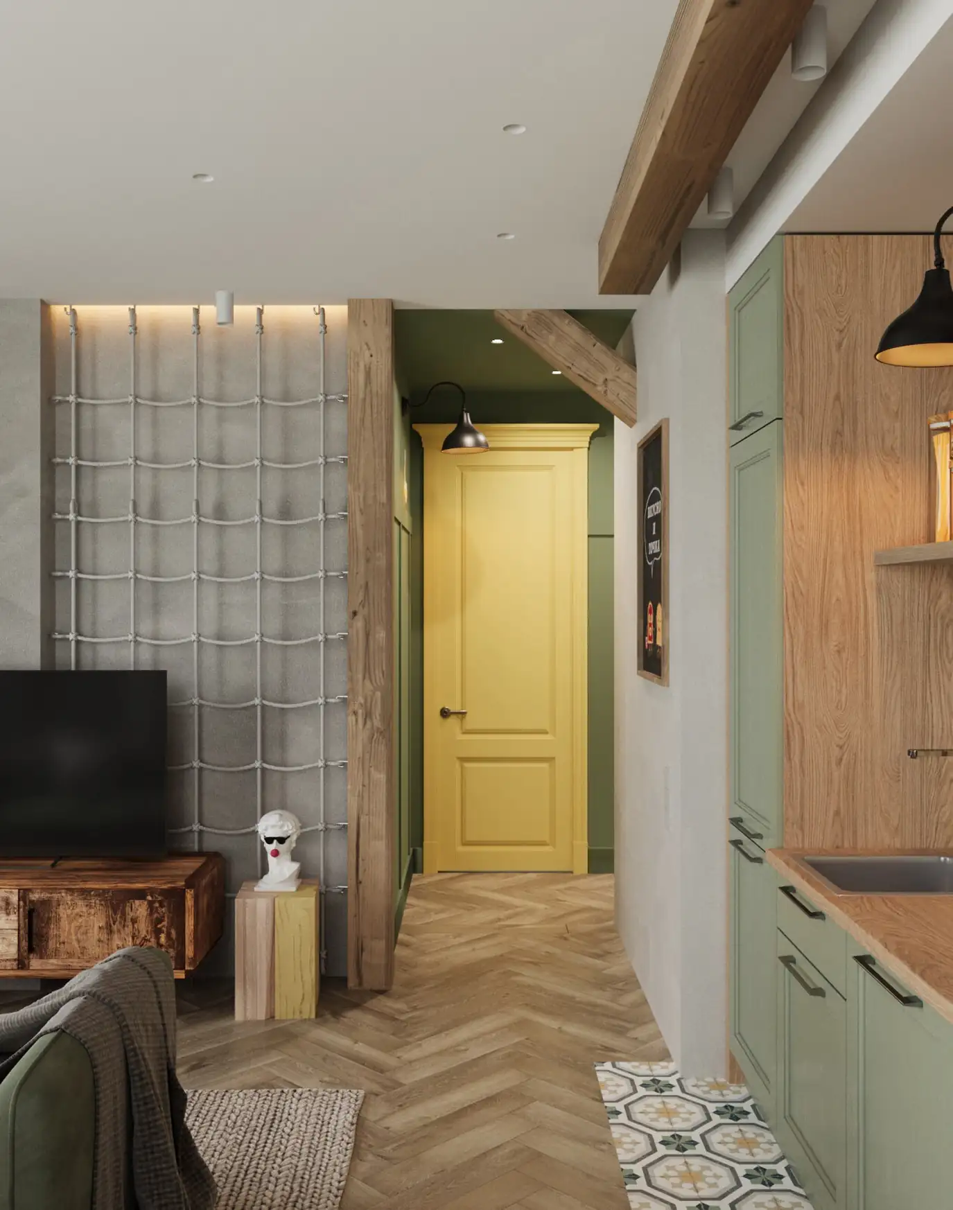 Izgalmasan berendezett, 49 m2-es otthon egy fiatal házaspárnak