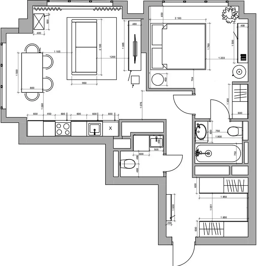 Izgalmasan berendezett, 49 m2-es otthon egy fiatal házaspárnak