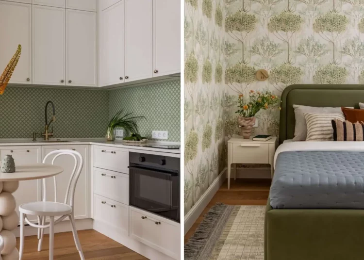 Semleges árnyalatok és lágy, természetes színek kombinációja 38 m2-es lakásban