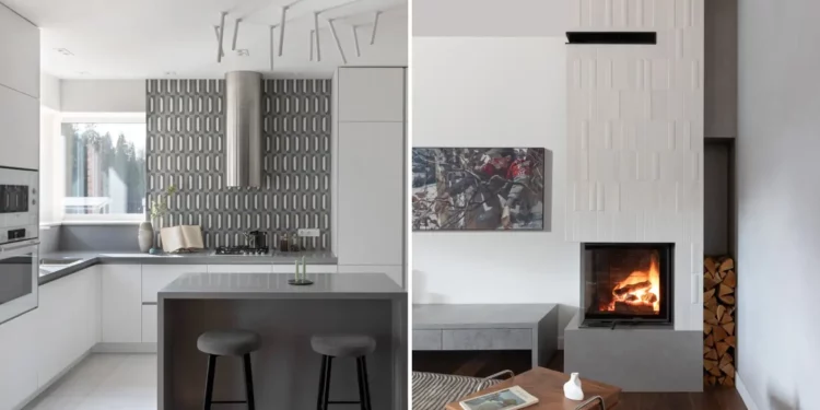 Világos árnyalatok és természetes textúrák egy vidéki ház enteriőrjében