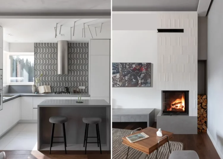 Világos árnyalatok és természetes textúrák egy vidéki ház enteriőrjében