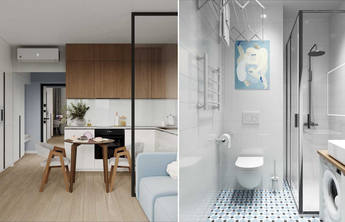 26 m2-en leválasztott hálórész, dolgozósarok és könnyed színkezelés