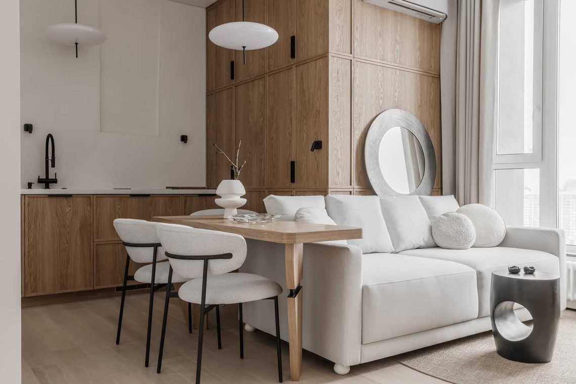 Legénylakás Japandi stílusban