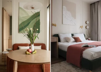 Fiatalok 37 m2-en: pasztell színpaletta és okos tárolás