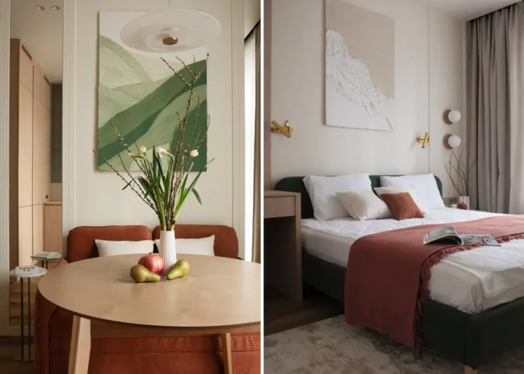 Fiatalok 37 m2-en: pasztell színpaletta és okos tárolás