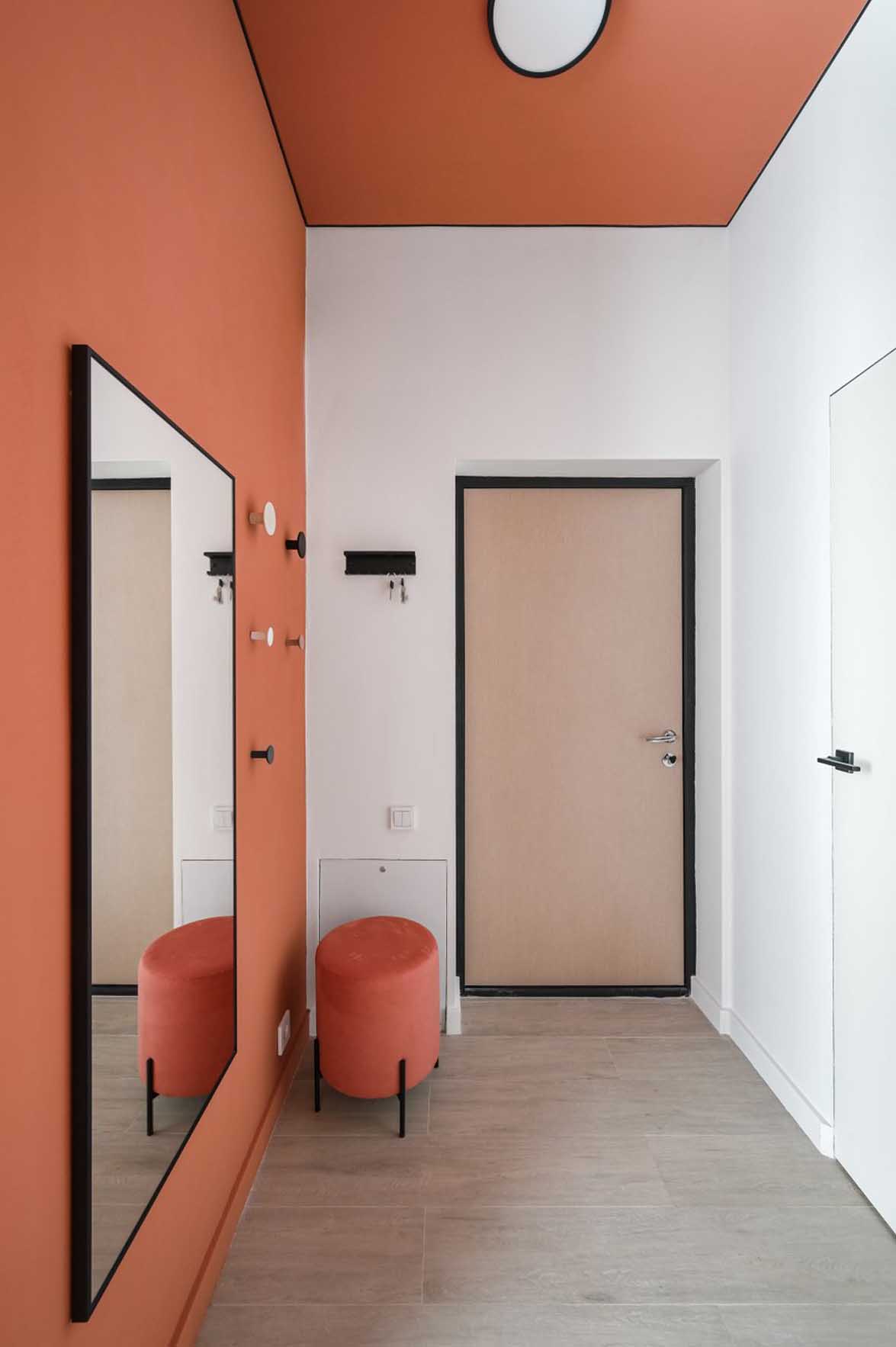 Vagány narancs konyha és minimalizmus 50 m2-en Vagány narancs konyha és minimalizmus 50 m2-en