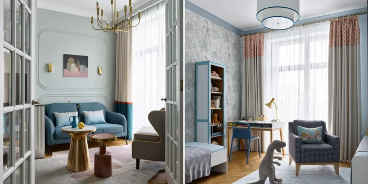 Színek és fények játéka: Családi otthon 74 négyzetméteren