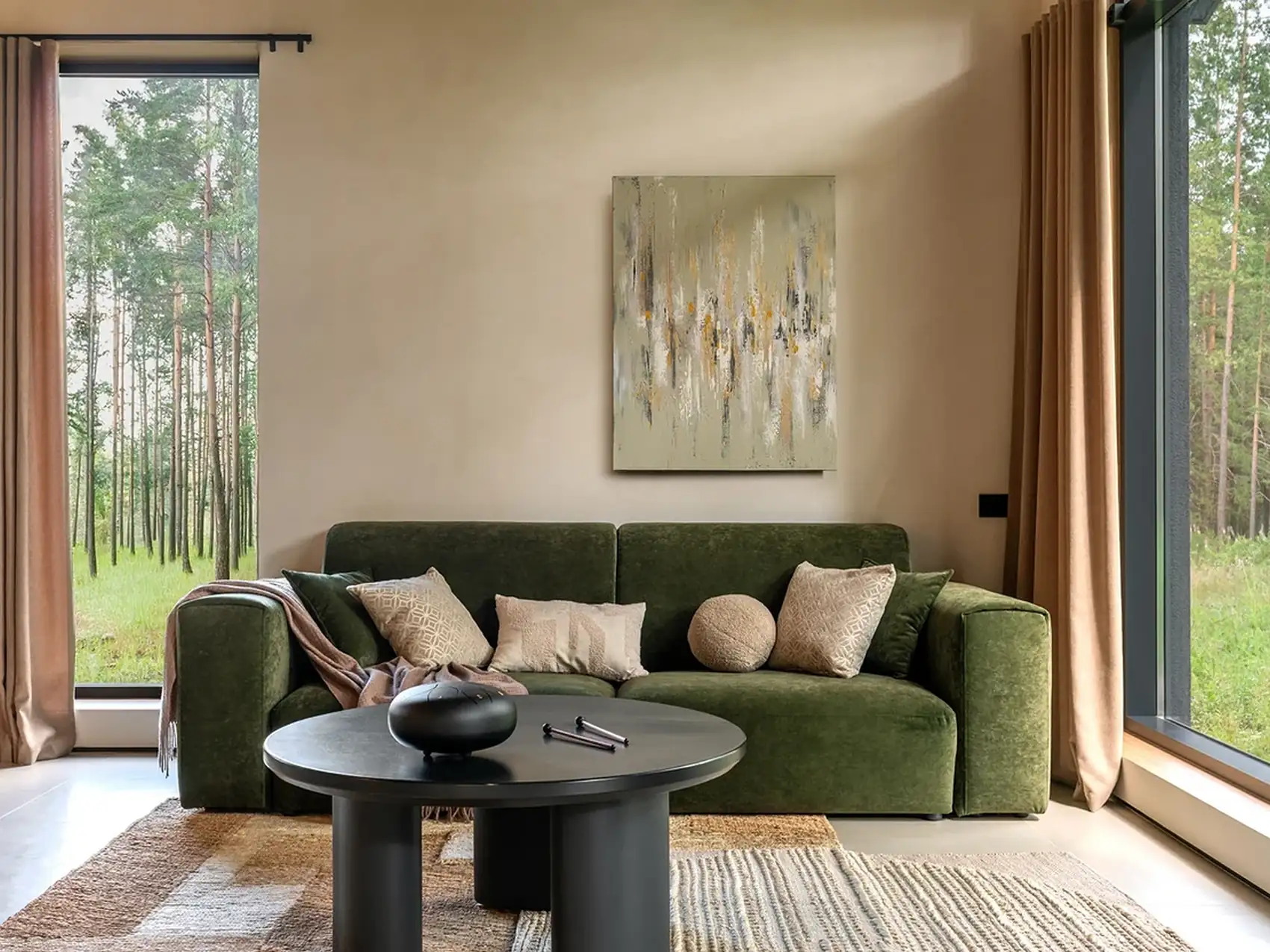 Modern skandináv minimalizmus finom japán esztétikai elemekkel ötvözve