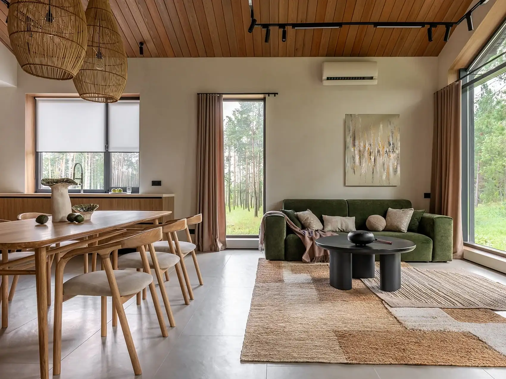 Modern skandináv minimalizmus finom japán esztétikai elemekkel ötvözve