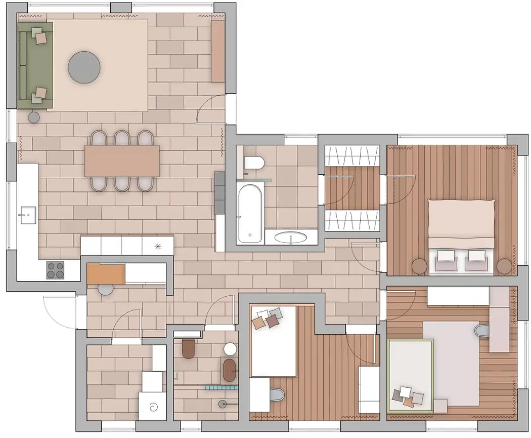 Modern skandináv minimalizmus finom japán esztétikai elemekkel ötvözve