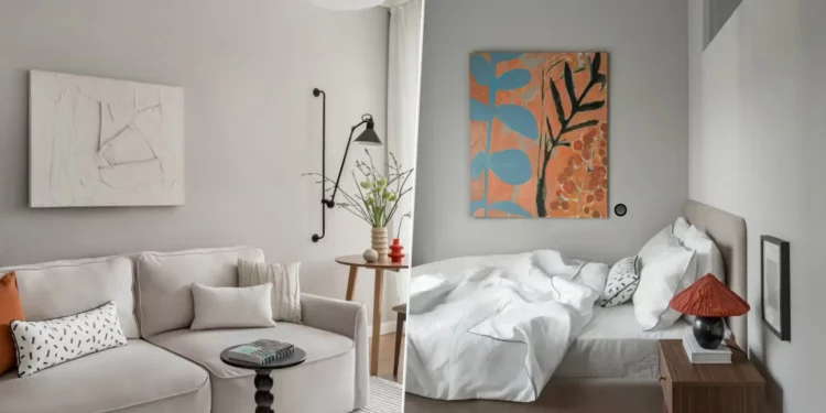 Kevés pénzből stílusos otthon 36 m²-en: szürke árnyalatok és természetesség