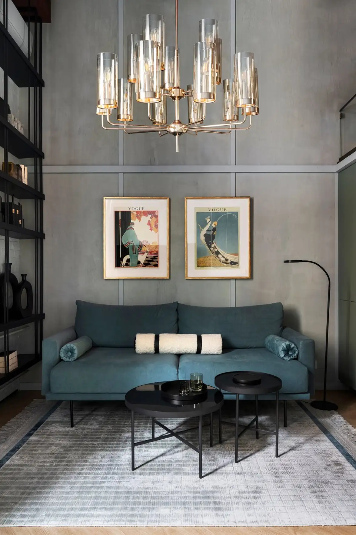 Retró rádió ihlette enteriőr, hálószoba a galérián