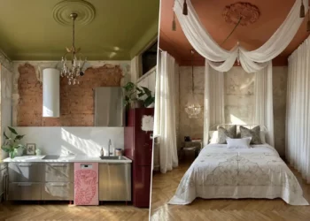 Lerobbant öreg lakás felújítása: drámai színek, maximalista eklektika