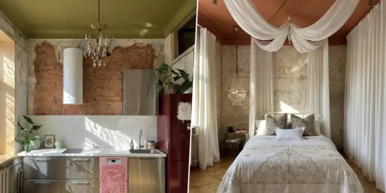 Lerobbant öreg lakás felújítása: drámai színek, maximalista eklektika