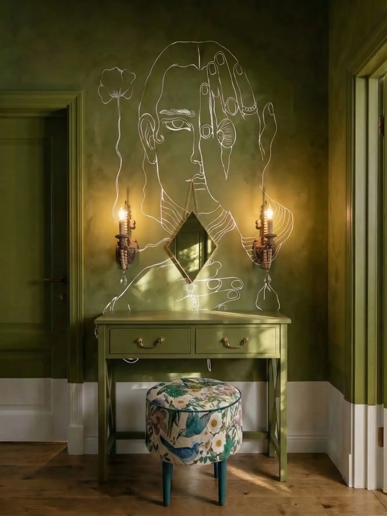 Lerobbant öreg lakás felújítása: drámai színek, maximalista eklektika