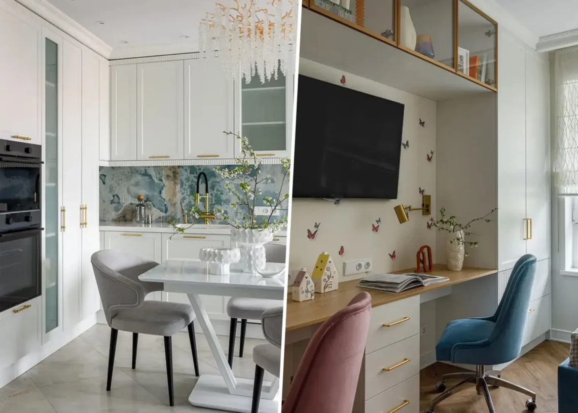 Világos, elegáns, finom luxust sugárzó enteriőr 66 m2-es lakásban