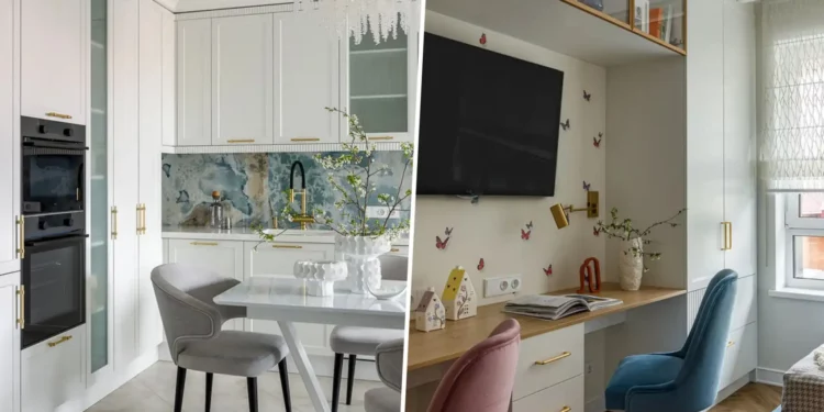Világos, elegáns, finom luxust sugárzó enteriőr 66 m2-es lakásban